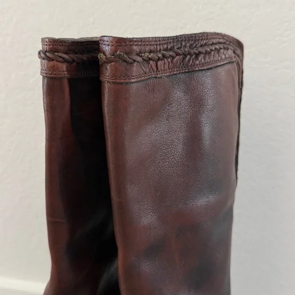 Frye Vintage Veronica Twist Back Zip in Brown/Tan Distressed Size 9 - Picture 3 of 12